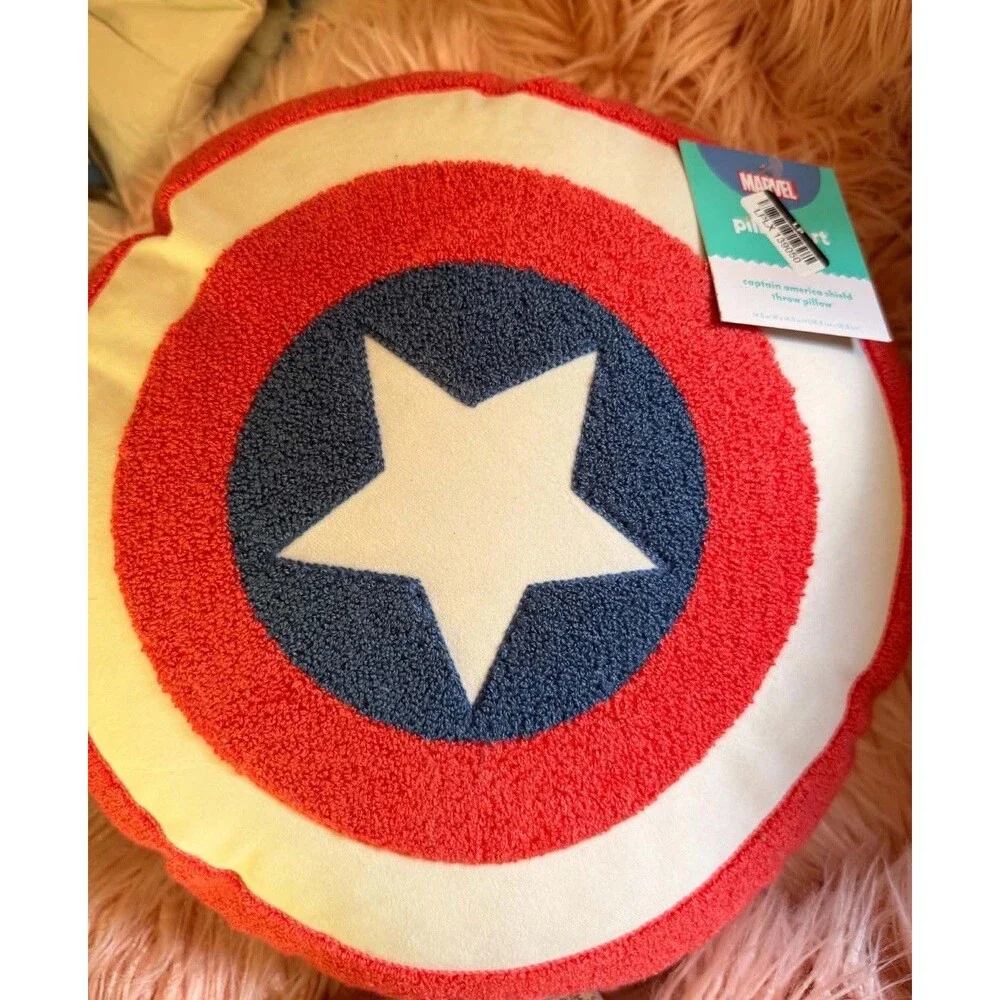 Pillowfort Marvel Captain America Shield Kids Decorative Throw Pillow New